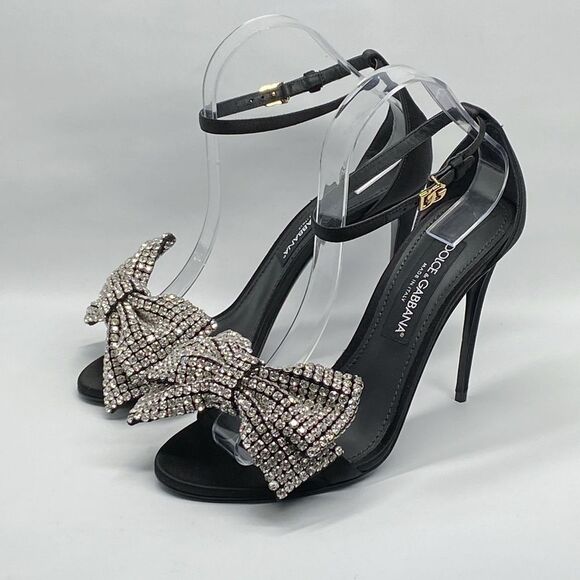 Dolce&Gabbana 100MM Crystal-Embellished Bow Sandals size 39 - Picture 7 of 16